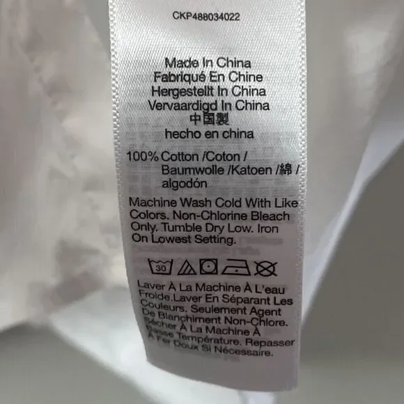 MADEWELL Shirt Dress Women XS Button Front Mini Cotton Poplin Crisp White NS126 - Picture 12 of 13